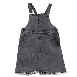 Listicle Denim Overall Womens S Gray Casual Streetwear Retro Grunge Alt Festival